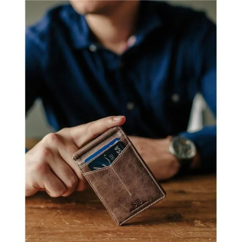 RFID Blocking Wallet Slim Bifold -Genuine Leather Minimalist Front Pocket Wallet